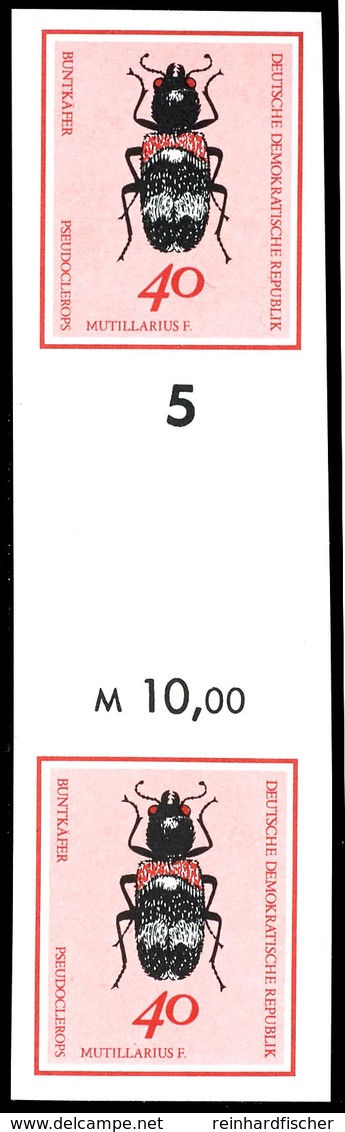 1968, 10 - 40 Pf. Käfer Je Im Ungezähnten Zwischenstegpaar Als Endphasendruck, Fotobefund Mayer BPP "echt Und Einwandfre - Autres & Non Classés