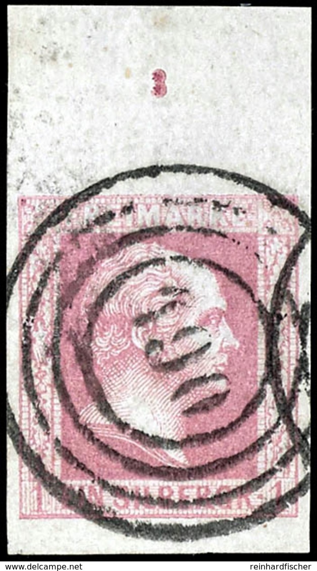 1 Sgr. Rosa, Glatter Grund, Vollrandiges Und Farbfrisches Prachtstück Vom Oberrand Mit Reihenzähler "3", Entwertet Mit N - Other & Unclassified