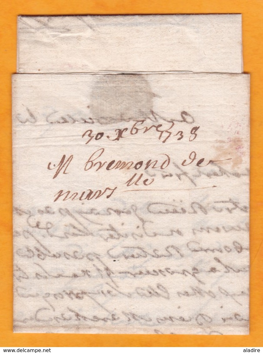 1738 - Lettre Avec Correspondance De Marseille, Bouches Du Rhône Vers Brignolle/Brignoles, Var - Louis XV - 1701-1800: Vorläufer XVIII