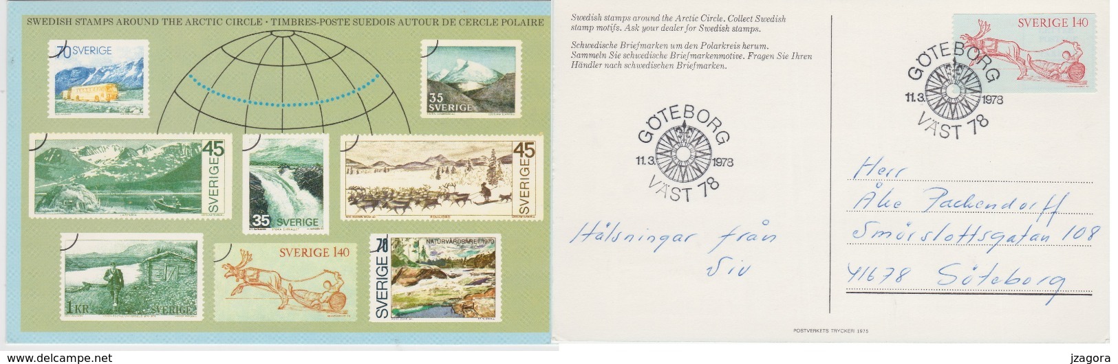 ARKTIK POLAR ARCTIC CIRCLE CERCLE POLAIRE POLARKREIS HERUM SWEDEN SUEDE SCHWEDEN 1978 POSTCARD ISSUED BY SWEDISH POST - Behoud Van De Poolgebieden En Gletsjers