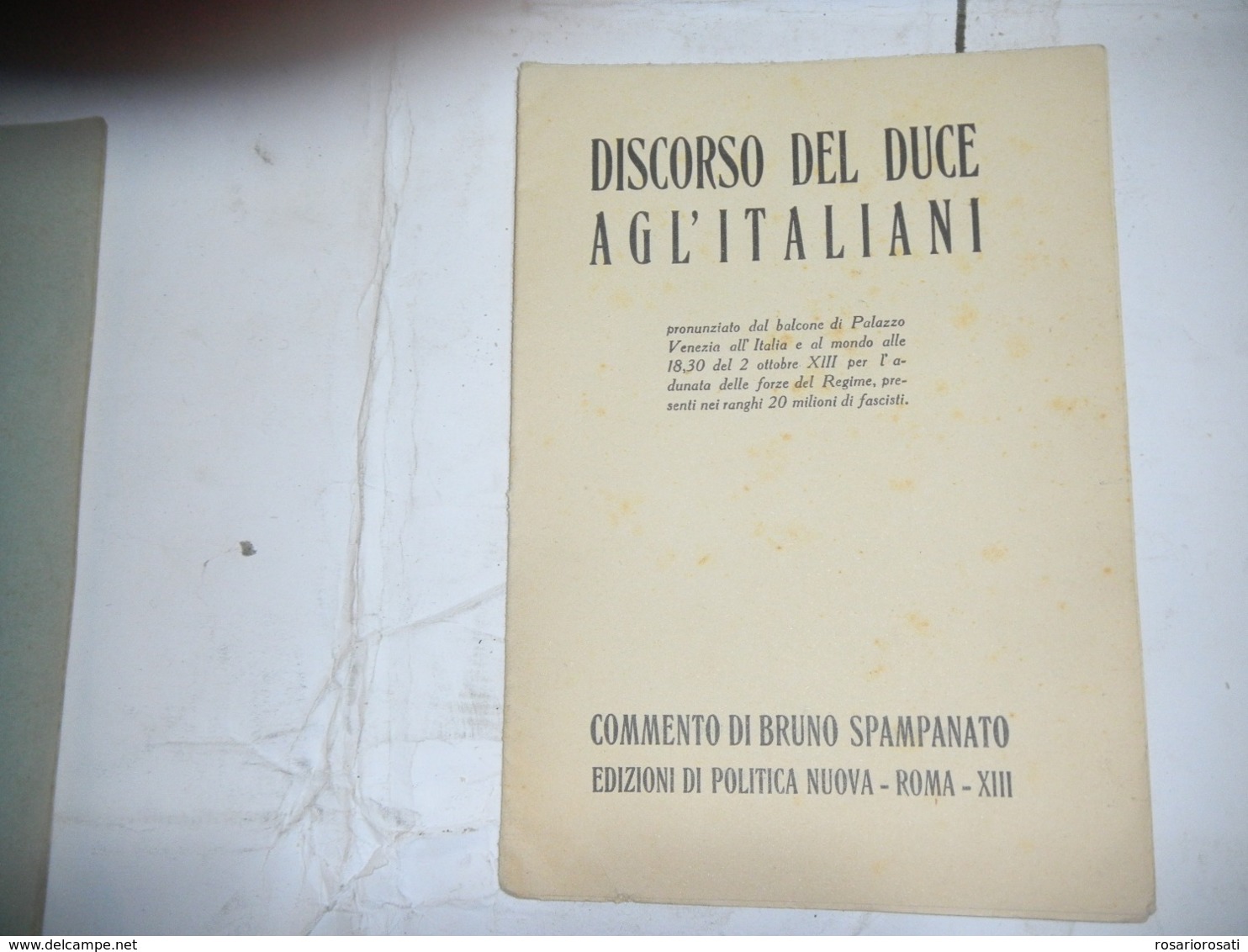 Discorso Duce Agli Italiani - Italian