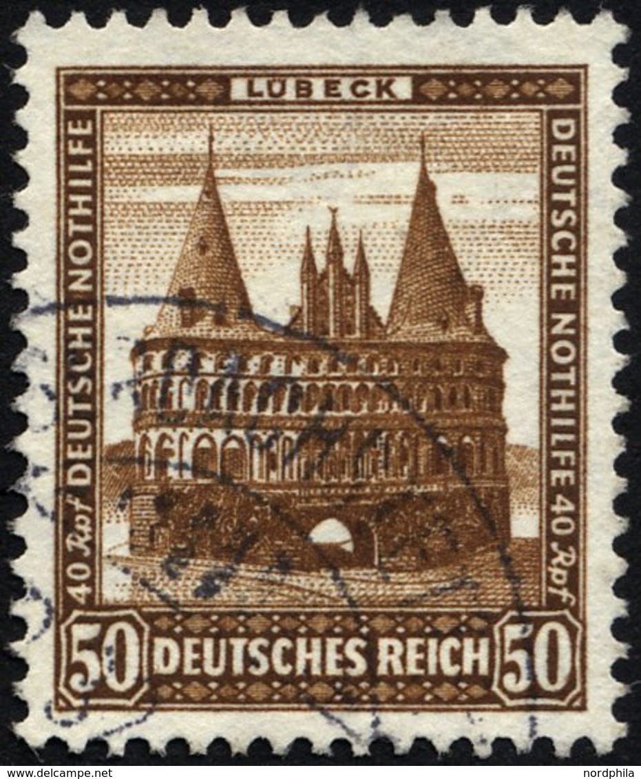 Dt. Reich 462 O, 1931, 50 Pf. Lübeck, Holstentor, Pracht, Mi. 100.- - Sonstige & Ohne Zuordnung