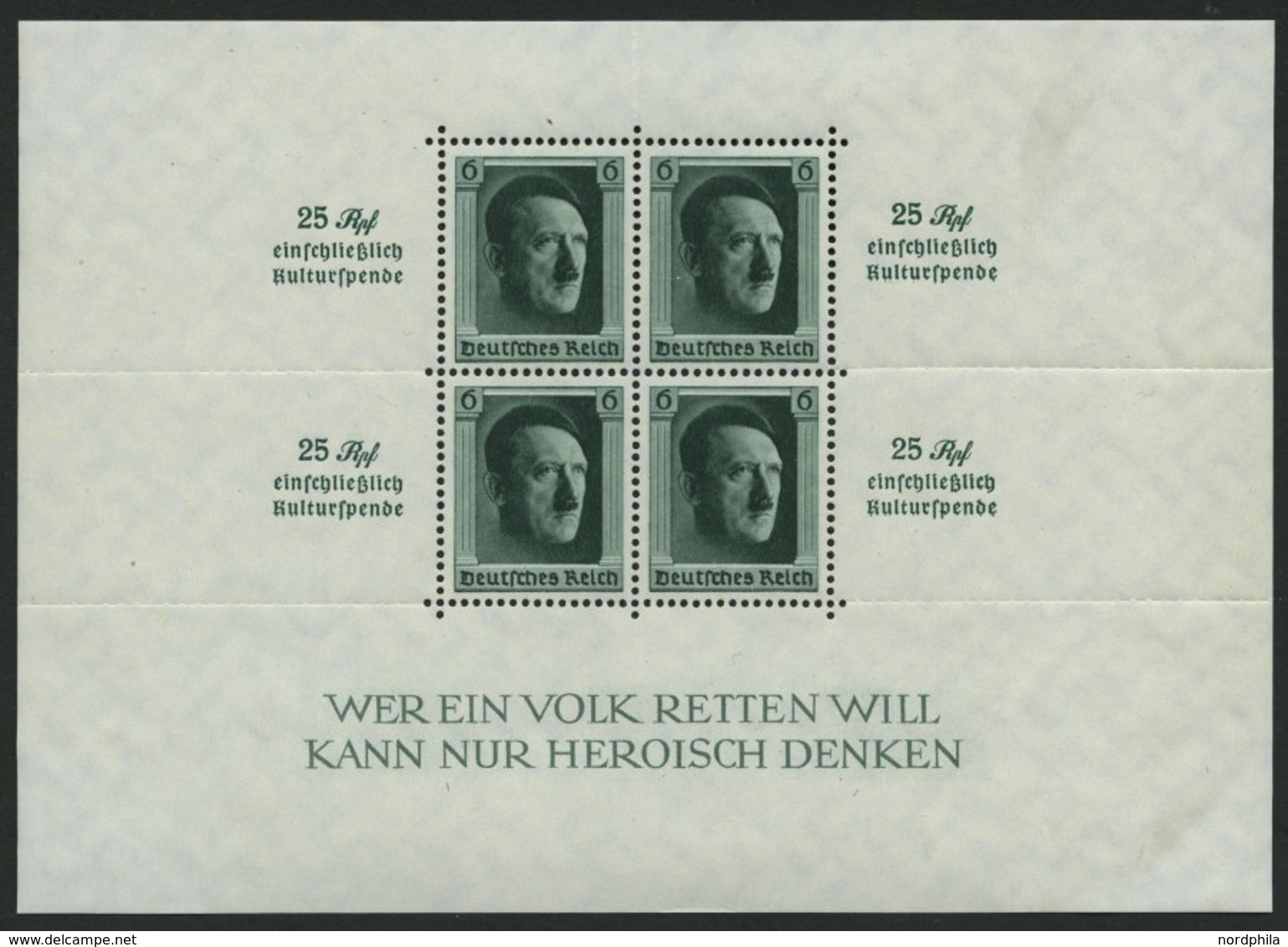 Dt. Reich Bl. 9 *, 1937, Block Kulturspende, Kleine Haftstelle Im Rand, Marken Postfrisch, Pracht - Sonstige & Ohne Zuordnung