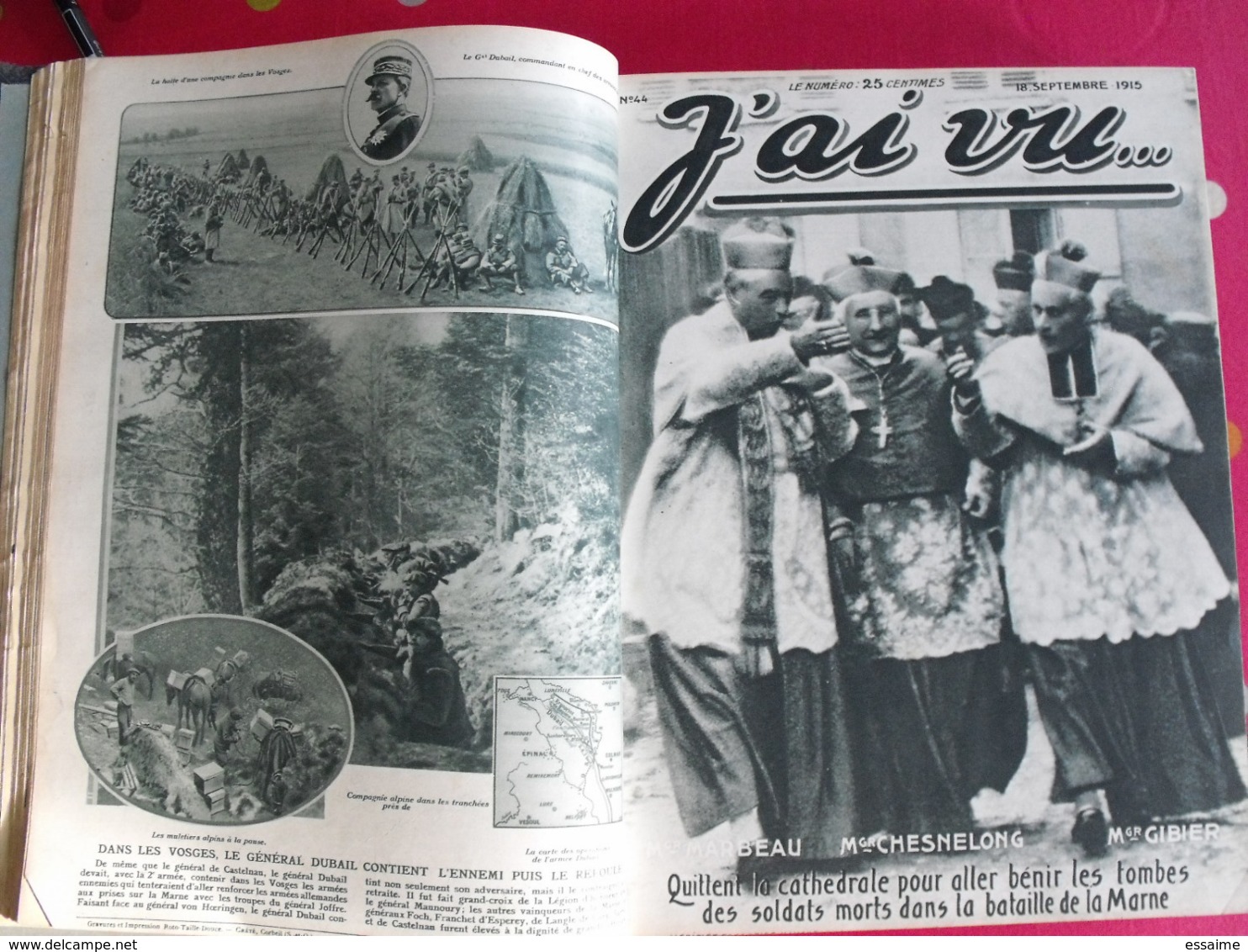 j'ai vu... 1915/16. 51 numéros. l'actualité de l'époque très illustrée pendant la guerre 14-18. recueil, reliure.