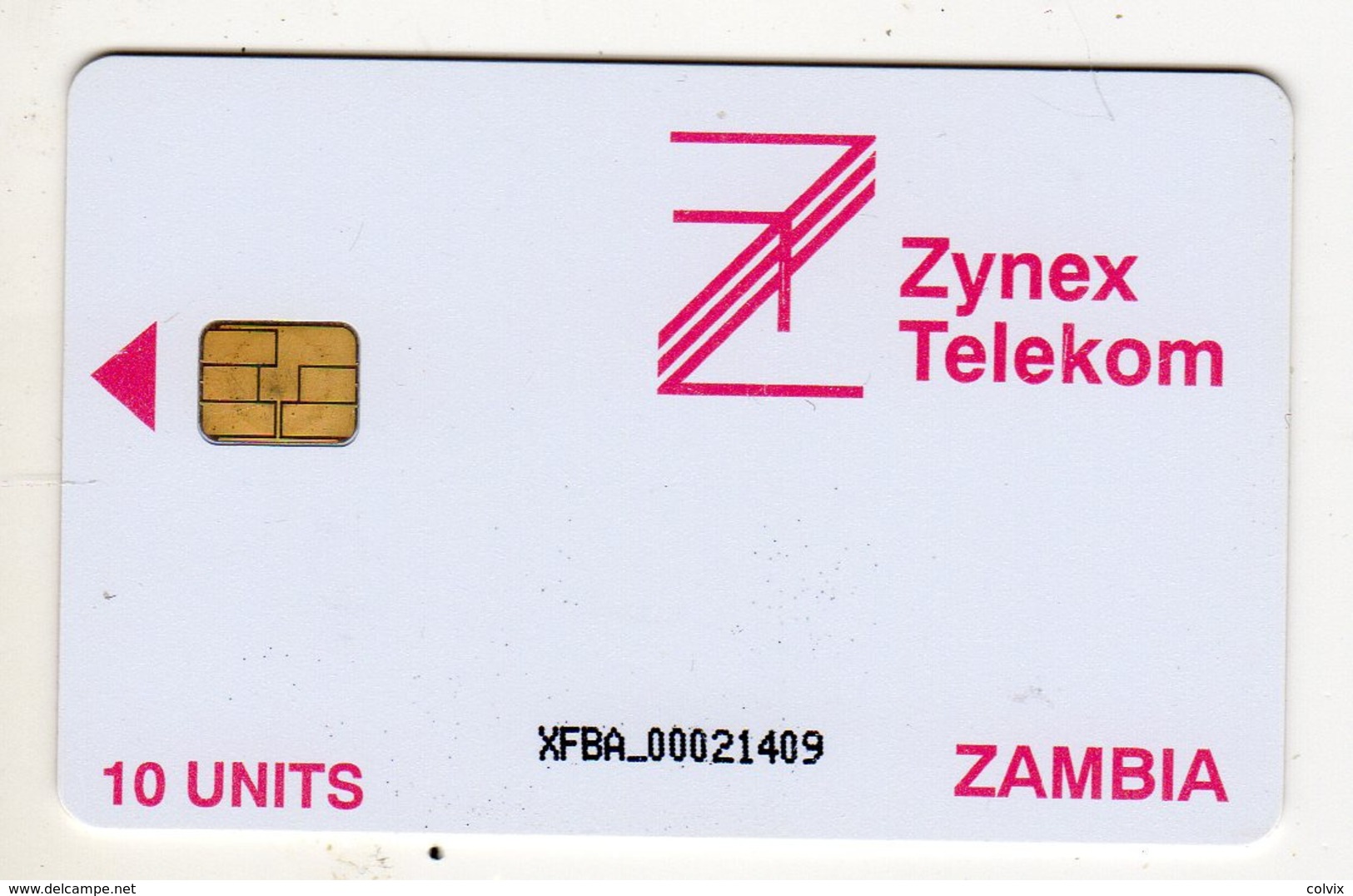 ZAMBIE REF MV CARDS ZAM-02 10U ZYNEX TELEKOM CN : XFBA Année 1998 - Zambia