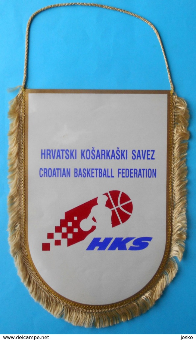 CROATIA BASKETBALL FEDERATION - Large Official Captain's Pennant * Fanion Basket-ball Baloncesto Pallacanestro Kroatien - Apparel, Souvenirs & Other