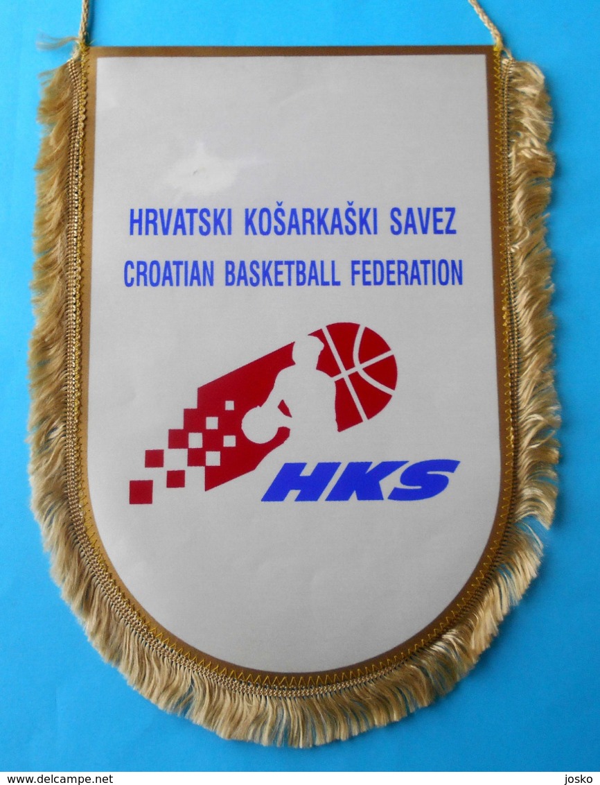 CROATIA BASKETBALL FEDERATION - Large Official Captain's Pennant * Fanion Basket-ball Baloncesto Pallacanestro Kroatien - Apparel, Souvenirs & Other