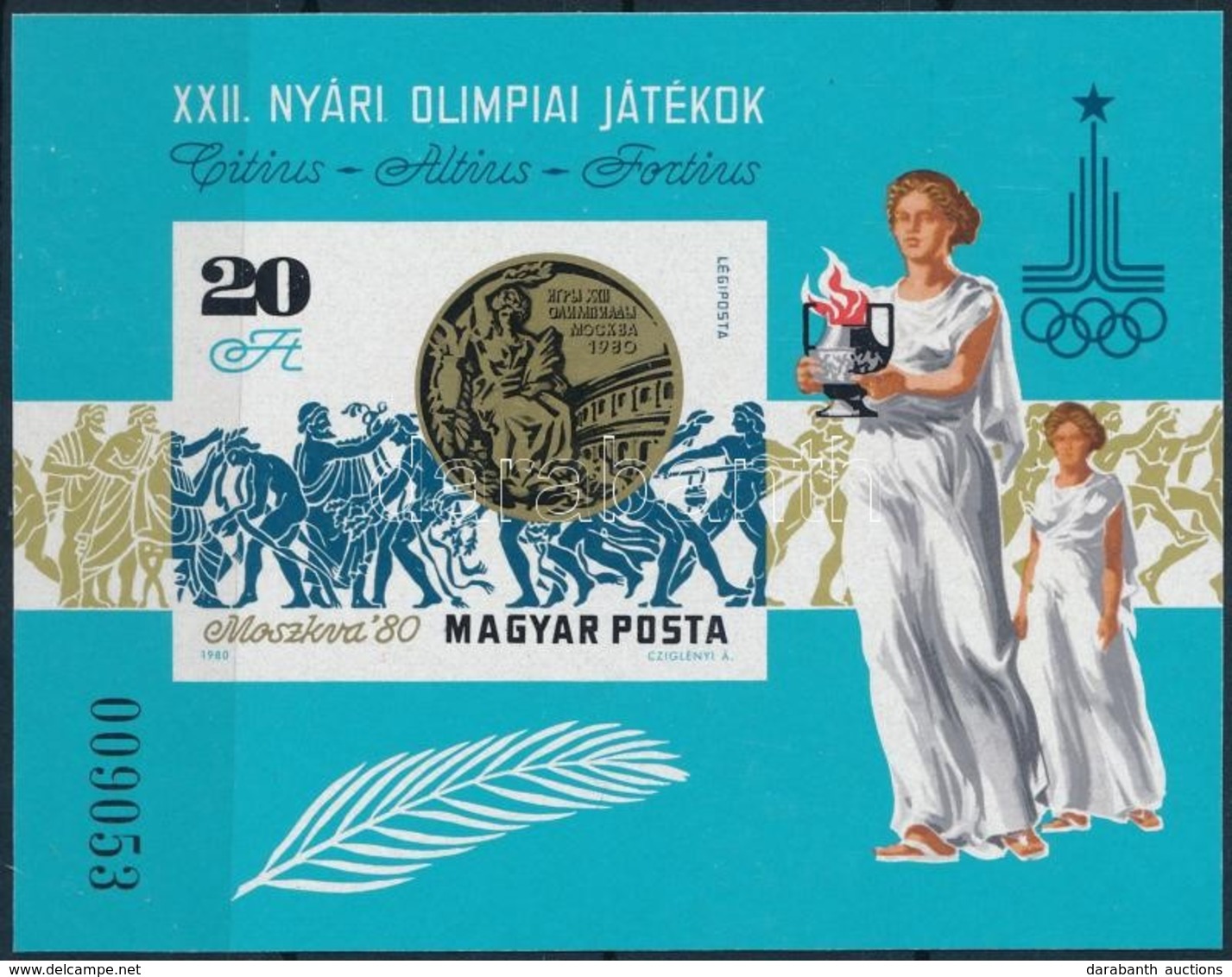 ** 1980 Olimpiai érmesek Moszkva Vágott Blokk (4.000) - Other & Unclassified