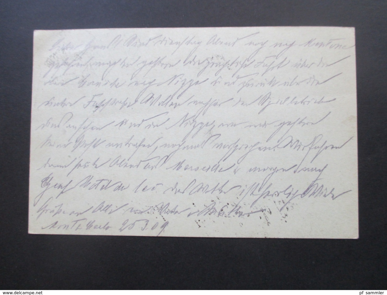 Monaco Ganzsache 1909 Stempel Monte Carlo Principaute De Monaco Gesendet Nach Deutschland Neuwied - Lettres & Documents