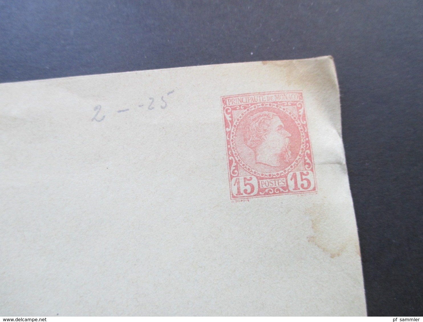 Monaco Um 1885 Ganzsache Umschlag U 2 C Ungebraucht!! - Storia Postale