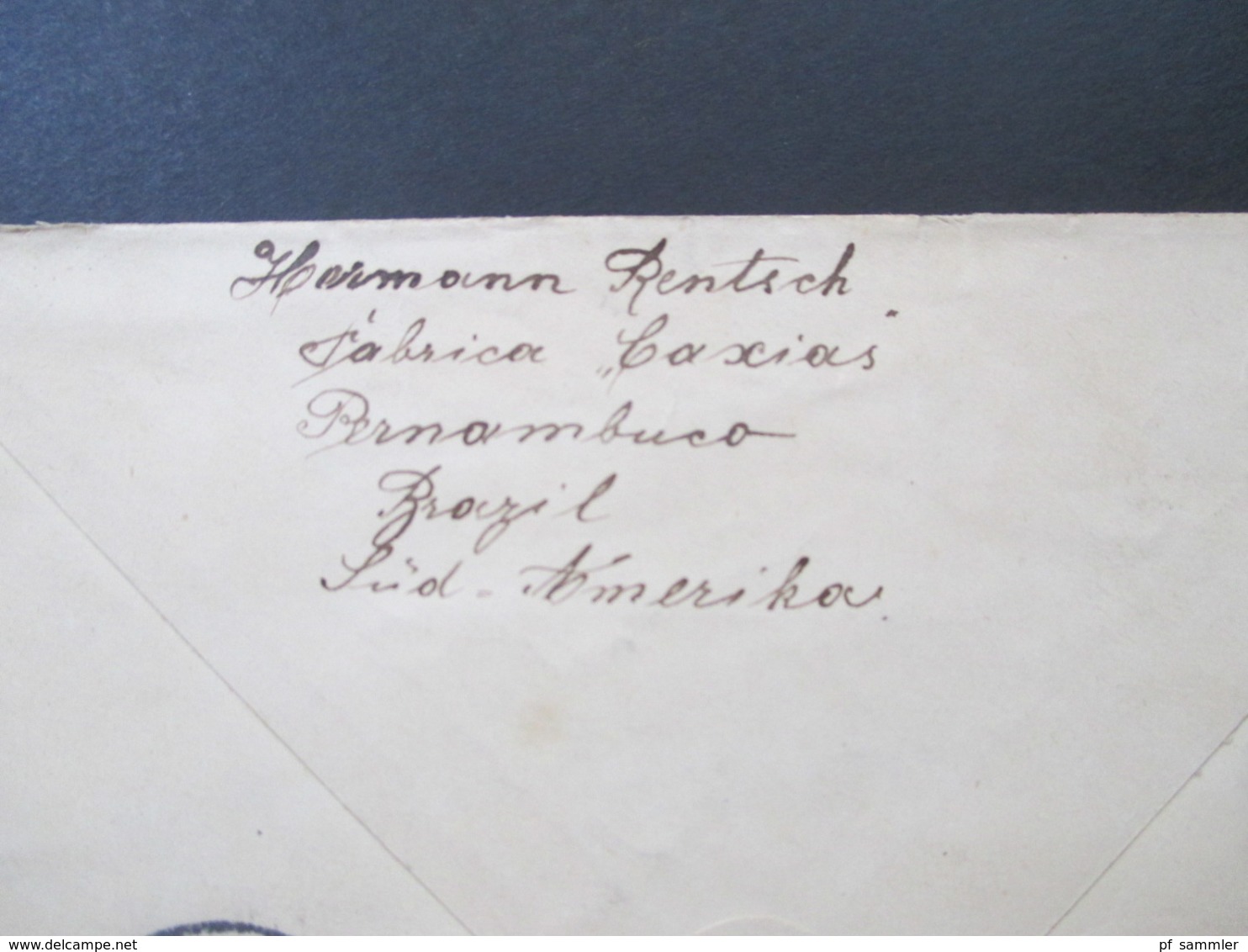 Brasilien 1897 GA Umschlag Zusatzfrankaturen Landschaft Von Pernambuco Nach Dresden Gesendet! Firmenbeleg - Lettres & Documents