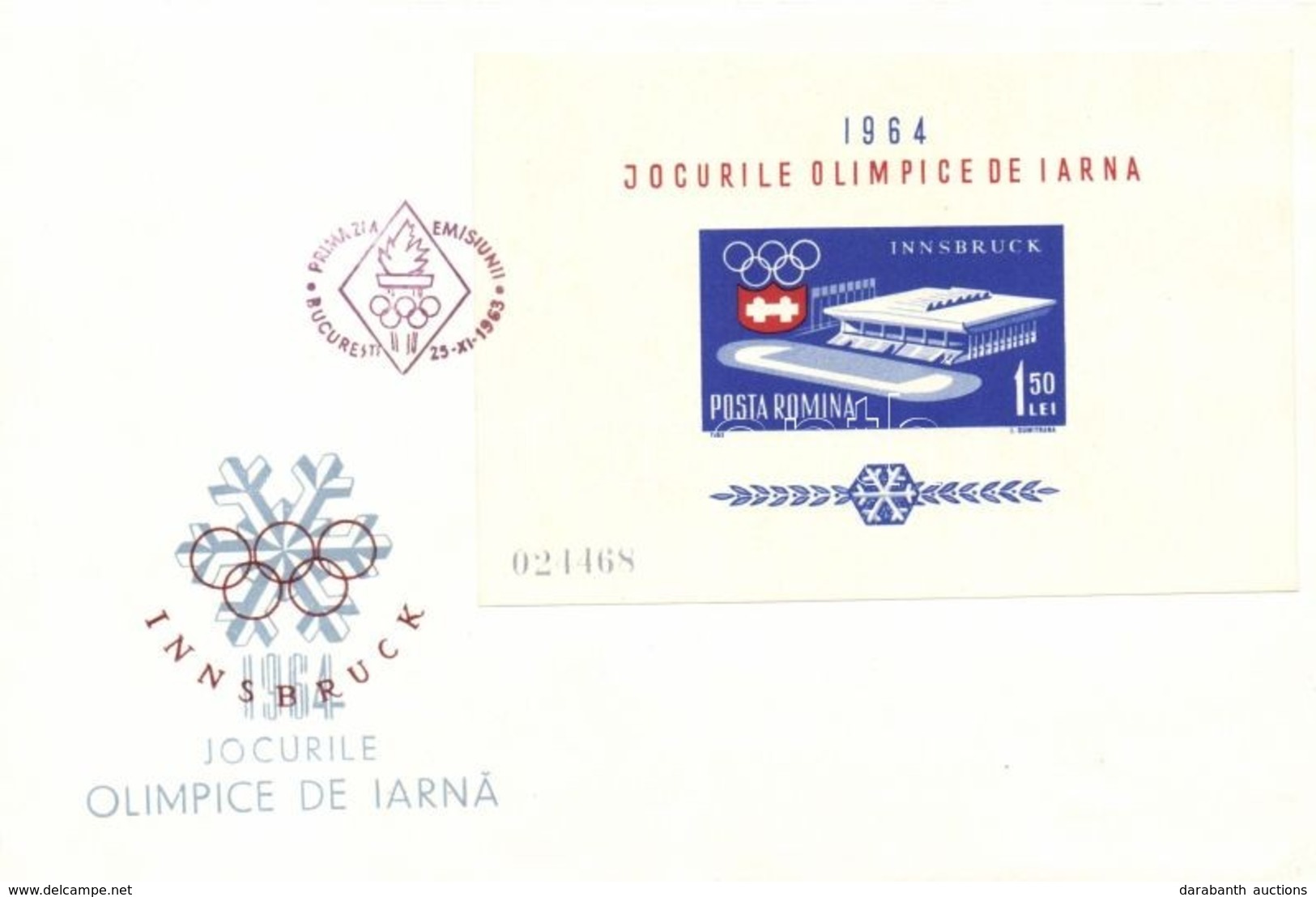 1963 Téli Olimpia Fogazott + Vágott Sor Mi 2195-2210 + Blokk 55 7 Db FDC - Sonstige & Ohne Zuordnung