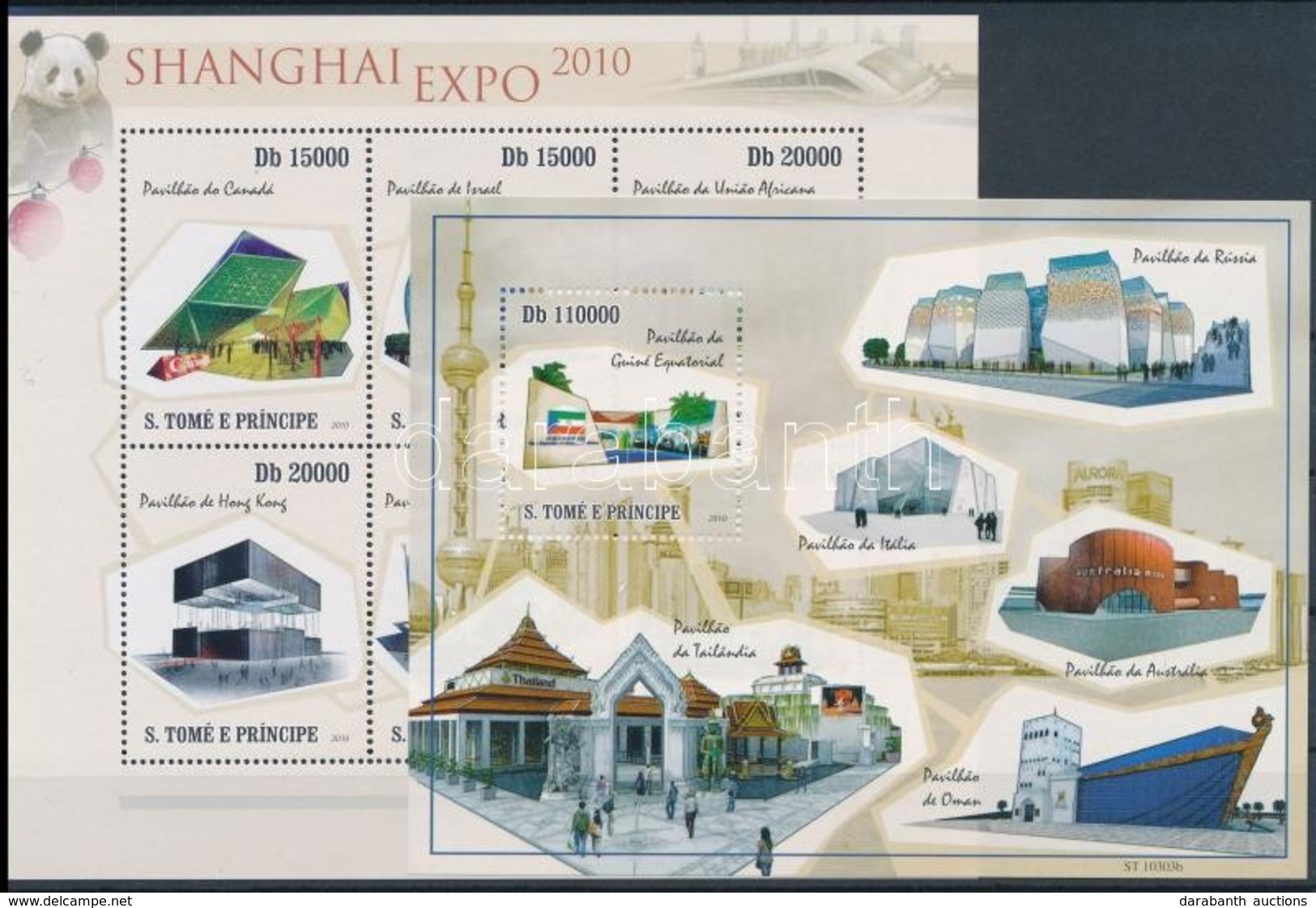 ** 2010 Shanghai EXPO Kiállítási Pavilonok Kisív Mi 4522-4527 + Blokk Mi 777 - Other & Unclassified