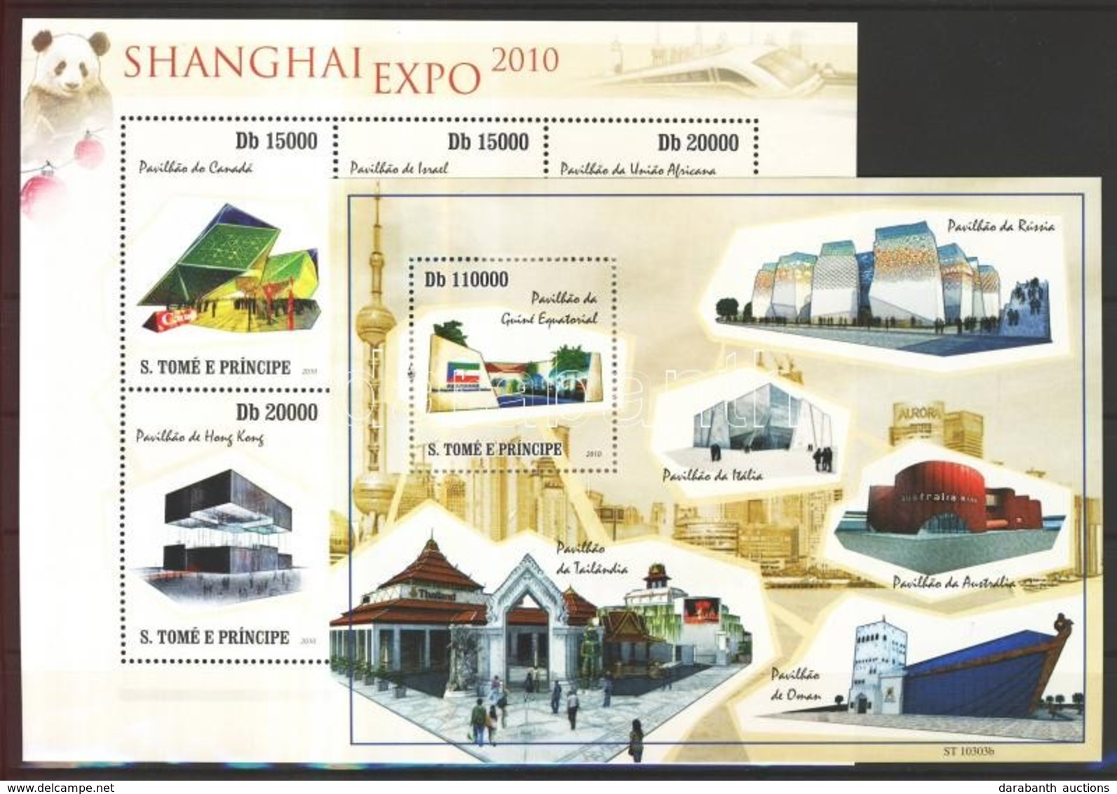 ** 2010 Shanghai EXPO Kiállítási Pavilonok Kisív Mi 4522-4527 + Blokk Mi 777 - Other & Unclassified