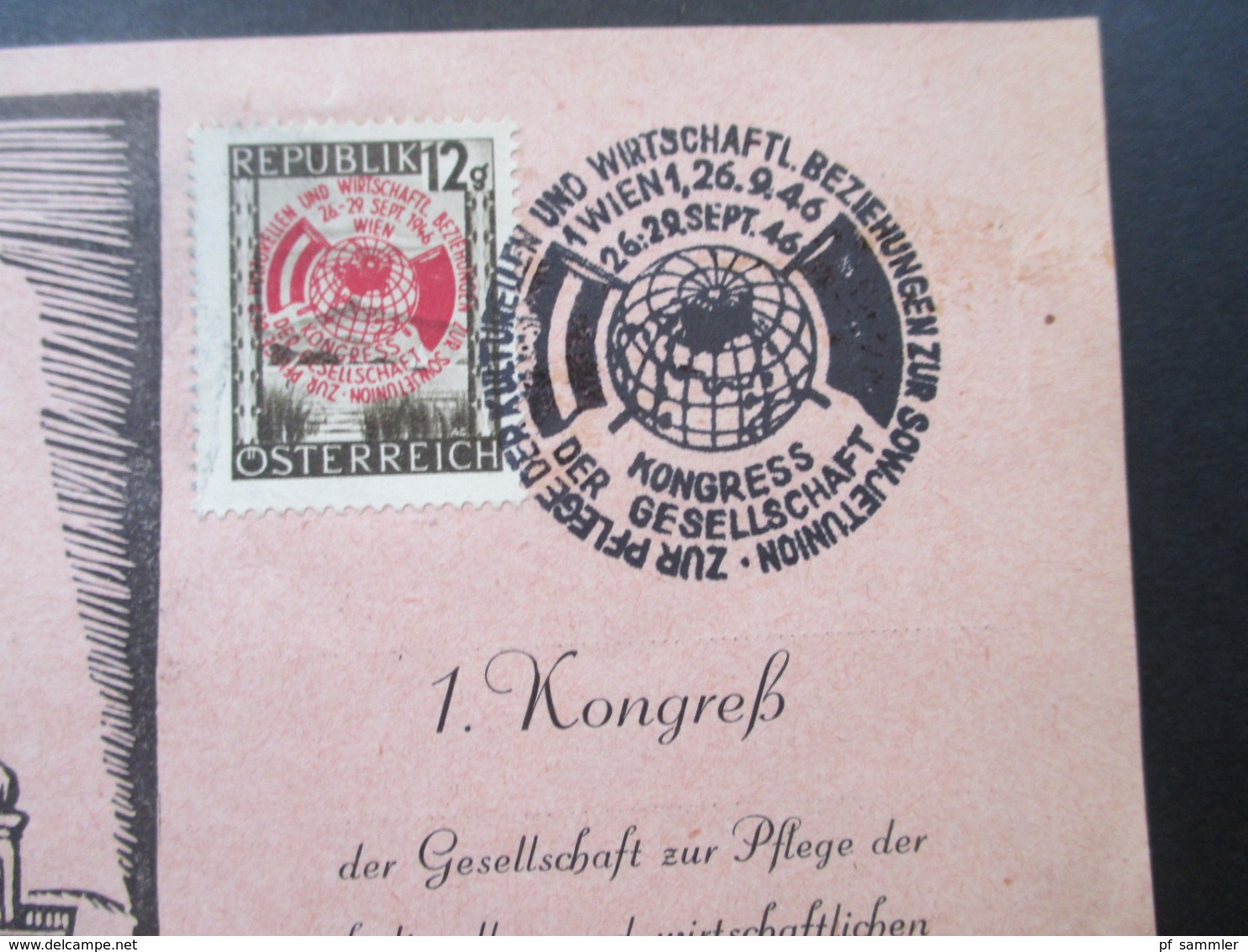 Österreich 1946 Nr. 756 Sonderkarte / FDC Mit SST 1. Kongreß Beziehungen Zur Sowjetunion - Covers & Documents