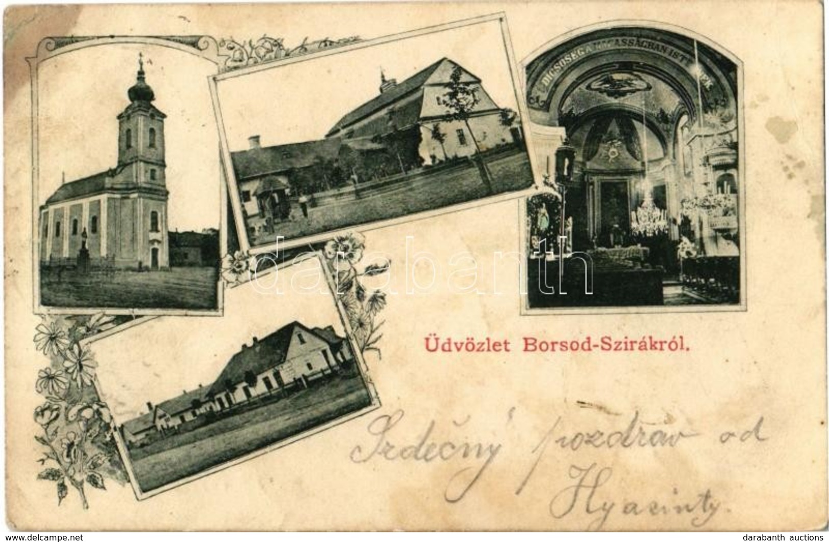 * T3 Borsodszirák, Római Katolikus Templom és Plébánia, Templom Belső, Oltár, Utcakép. Art Nouveau, Floral (fl) - Ohne Zuordnung