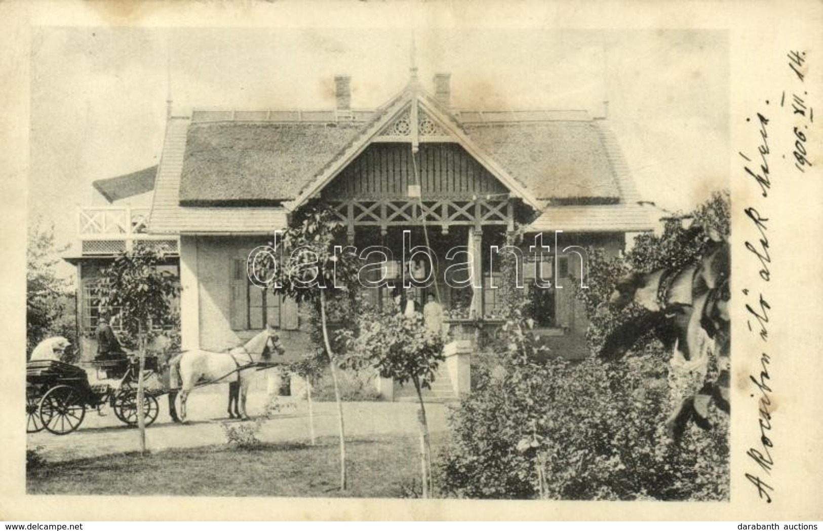 T2/T3 1906 Márkusfalva, Márkus-Csépánfalu, Markusovce, Marksdorf (???); Villa és Lovashintó / Villa And Horse Chariot - Sonstige & Ohne Zuordnung