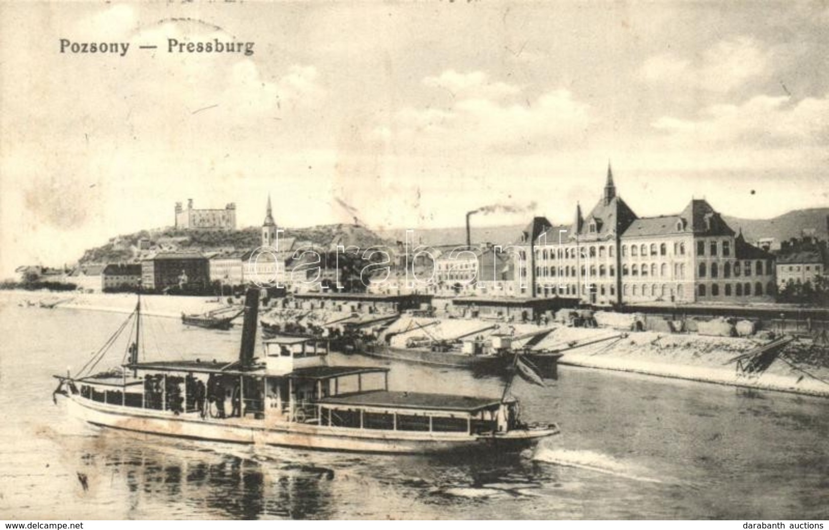 T2/T3 Pozsony, Pressburg, Bratislava; Gőzhajó és Rakpart / Steamship And Quay  (fl) - Sonstige & Ohne Zuordnung