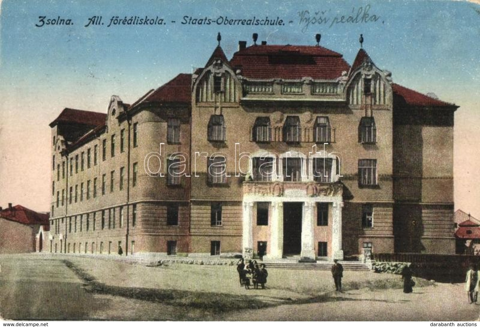 T2/T3 Zsolna, Zilina; Állami Főreáliskola / School (kopott Sarkak / Worn Corners) - Sonstige & Ohne Zuordnung