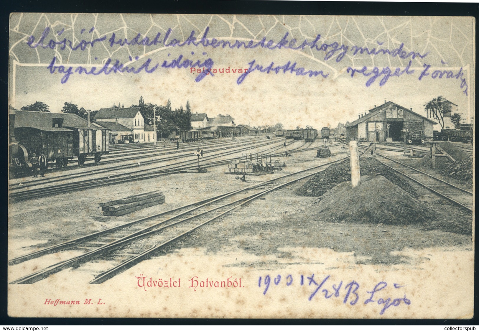 HATVAN  1903. Pályaudvar,  Régi Képeslap  /  Train Station Vintage Pic. P.card - Hungary