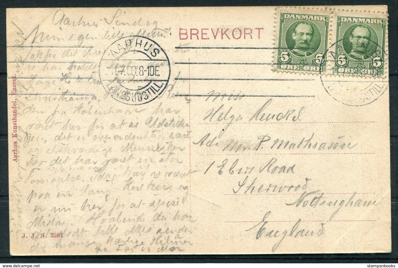 1909 Denmark Aarhus Postcard Sær-maskinstempel Aarhus Landsudstill. Exhibition Machine Cancel - Briefe U. Dokumente
