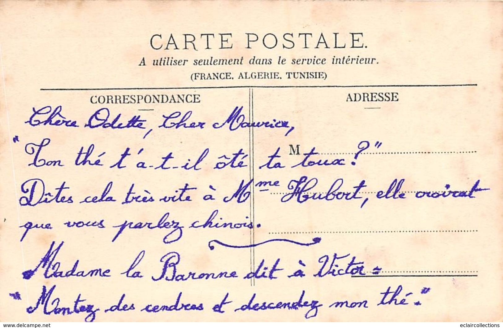 Thème Téléphone.Télégraphe,Radio TSF.      7 Cartes .L'Ordonnance du Colonel    (Voir scan)