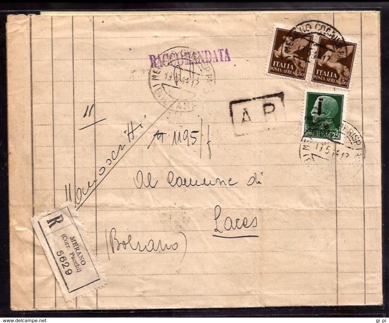 GR2224  - MANOSCRITTI RACCOMANDATI R.S.I. - Entiers Postaux