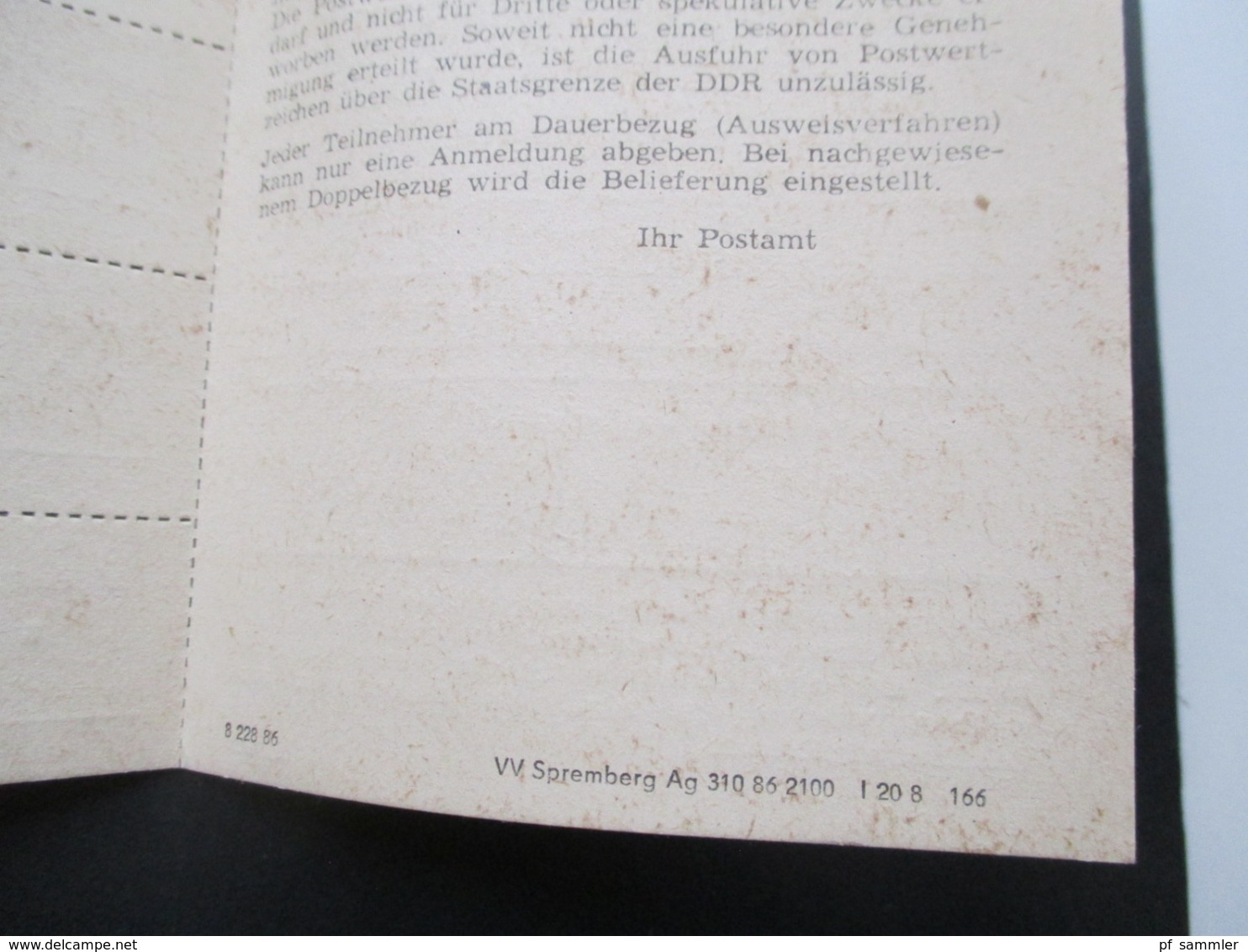 DDR 1990 2x Ausweis Für Den Bezug Von3 Sätzen Sonderpostwertzeichen - Brieven En Documenten