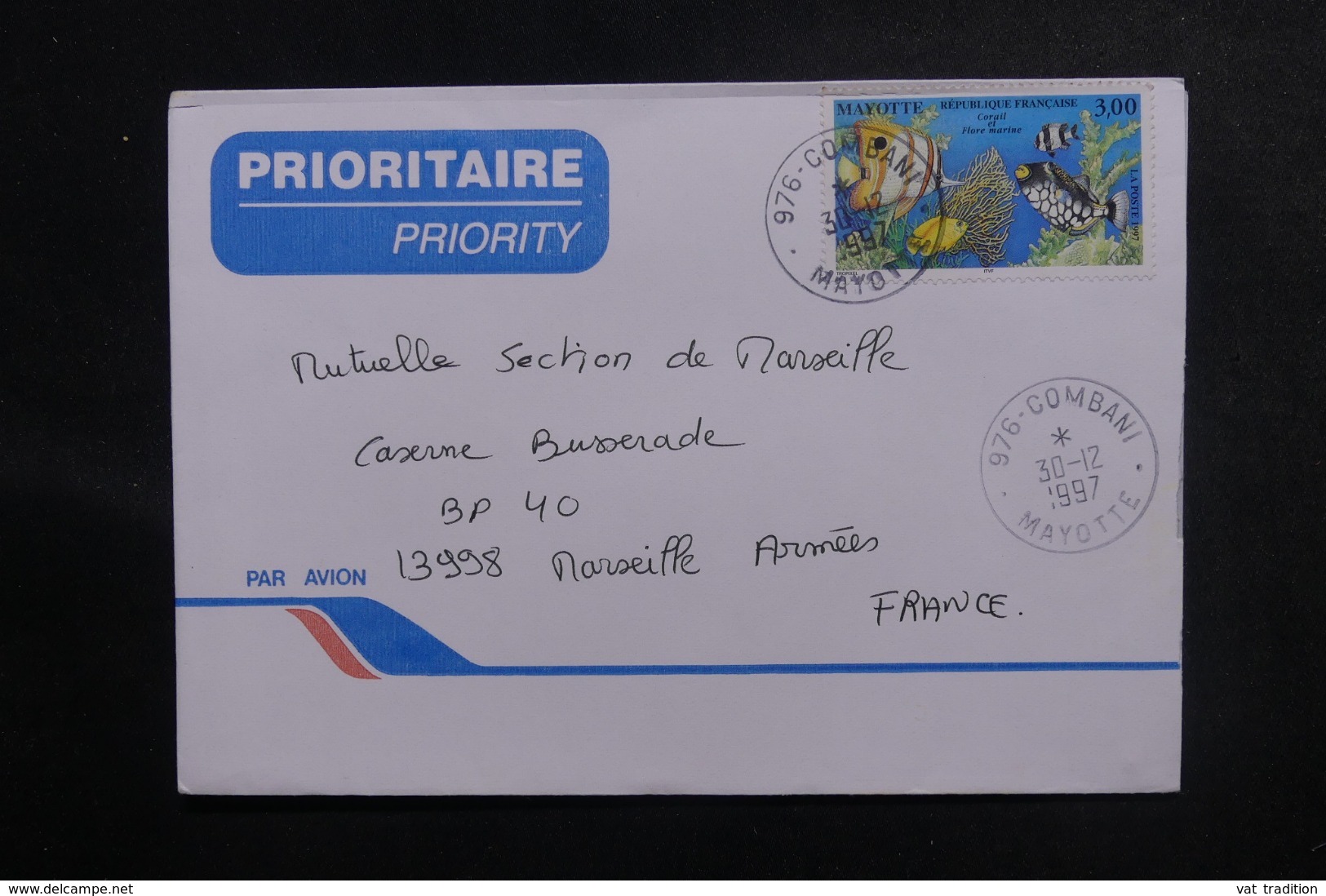 MAYOTTE - Enveloppe De Combani Pour Marseille En 1997 , Affranchissement Plaisant - L 47181 - Cartas & Documentos