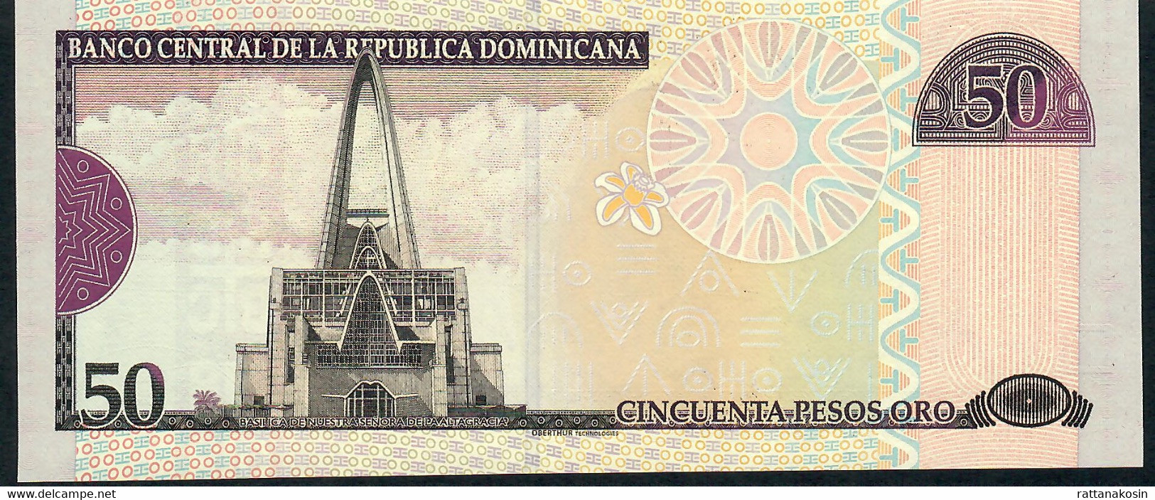 DOMINICAN REPUBLIC P176A  50 PESOS 2008 #CK New Variety PRINTER  Oberthur Technologies UNC. - Dominicaine