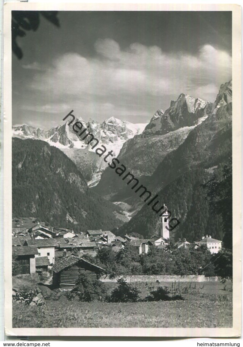 Soglio Mit Scioragruppe - Foto-Ansichtskarte - Nachgebühr - Verlag P. Pomatti Castasegna - Castasegna