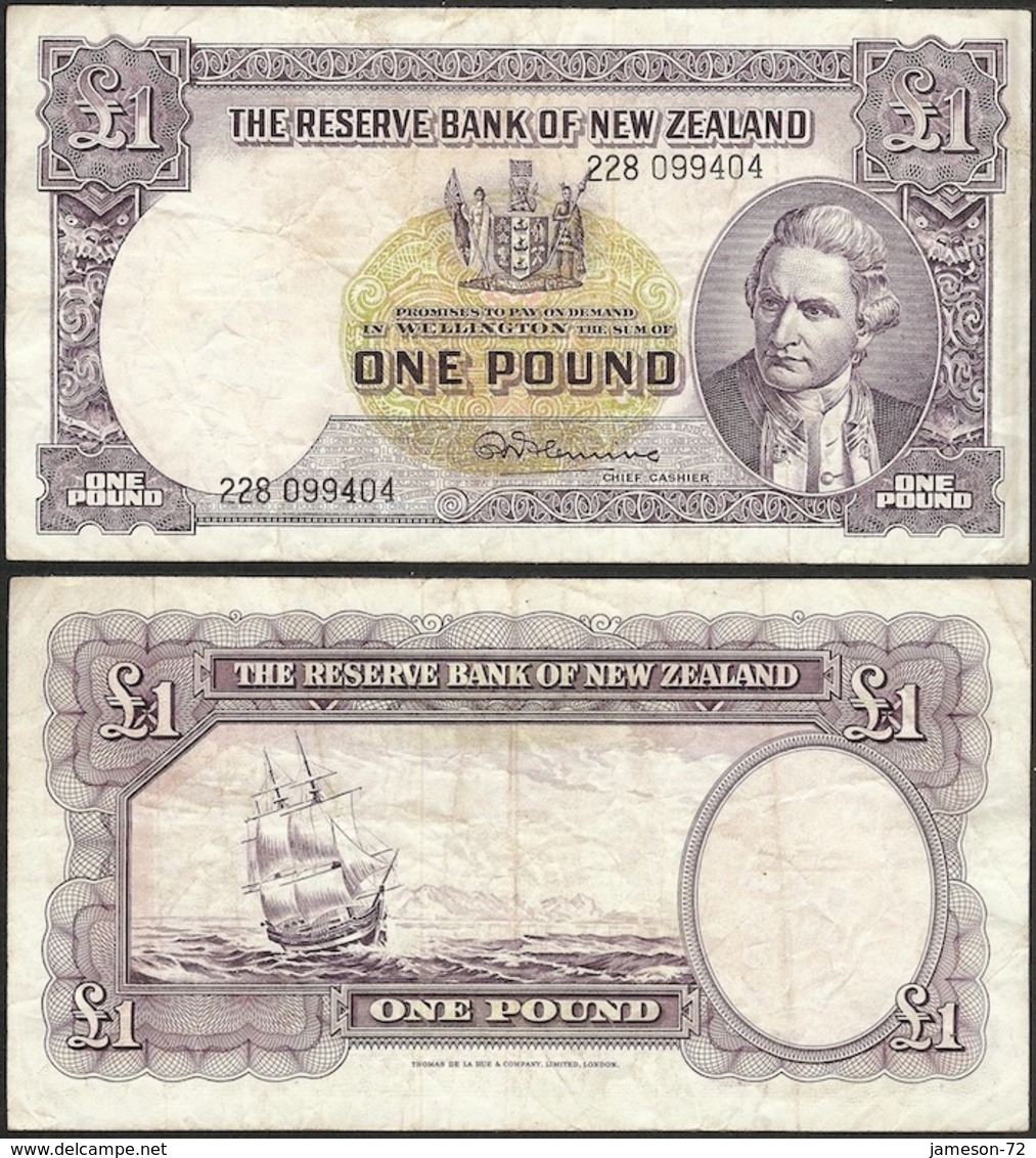 NEW ZEALAND - 1 Pound ND (1960-67) P# 159d Oceania Banknote - Edelweiss Coins - Nouvelle-Zélande