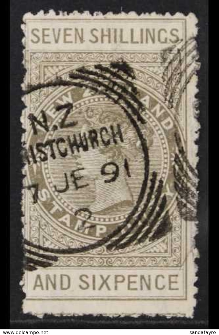 POSTAL FISCAL 1882-1930. 7s6d Bronze-grey, Perf 12, SG F16, Fine Used With "Christchurch" Squared Circle Postmark. For M - Sonstige & Ohne Zuordnung