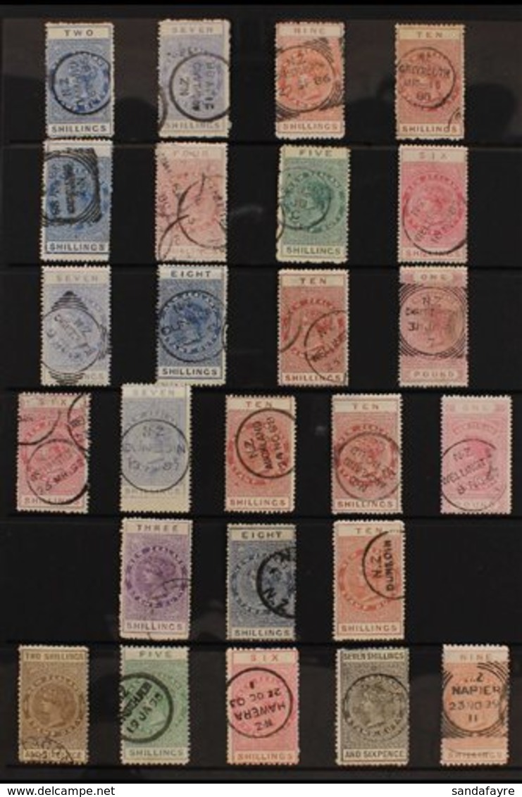 POSTAL FISCALS 1882-1901 USED COLLECTION Presented On Stock Page That Includes 1882 Perf 12 2s Blue (SG F9), 7s Ultramar - Sonstige & Ohne Zuordnung