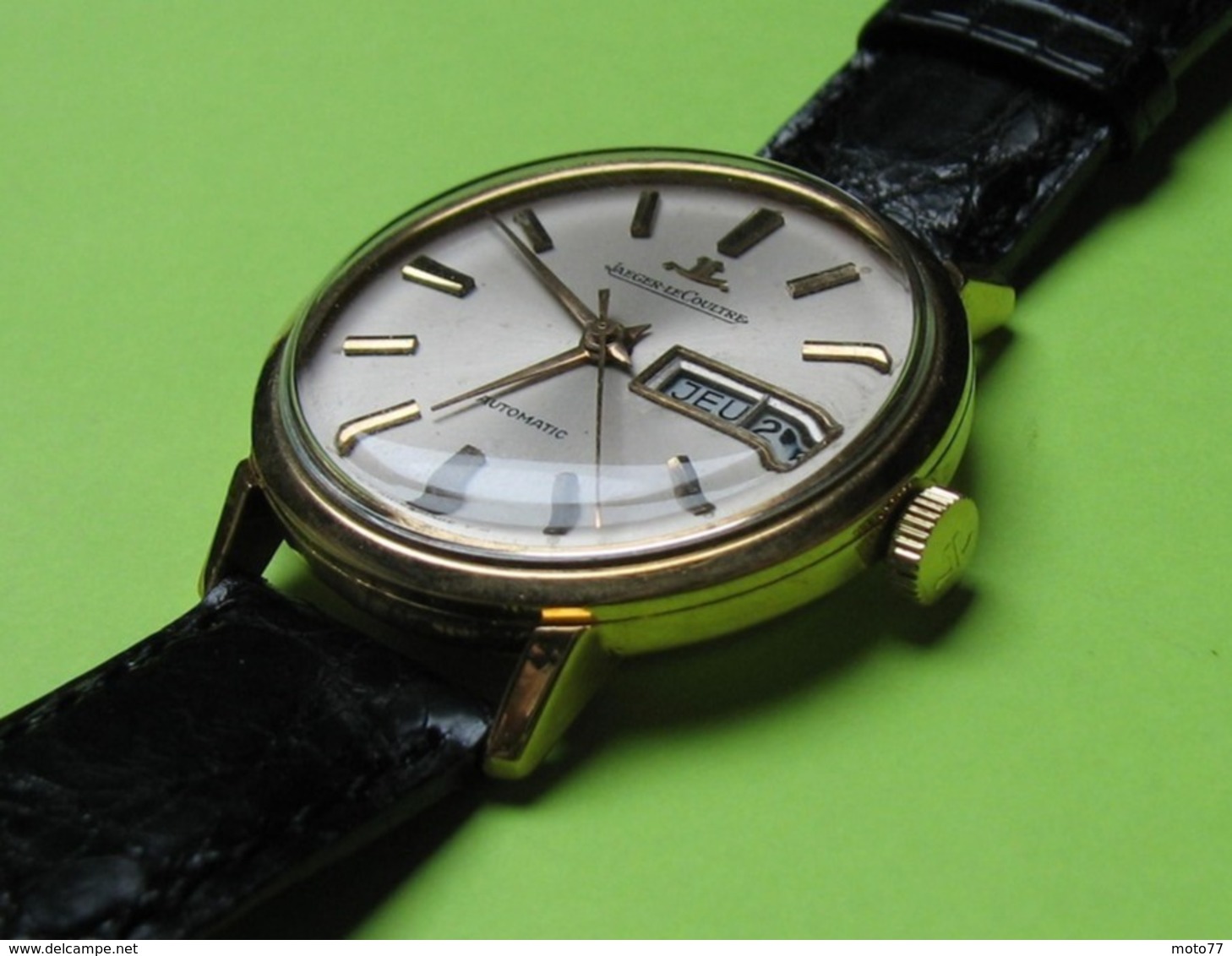 Montre Homme - 1960 - JAEGER LECOULTRE Jour Et Date Automatique OR 18K - Bracelet JL - Boite JL - Orologi Di Lusso