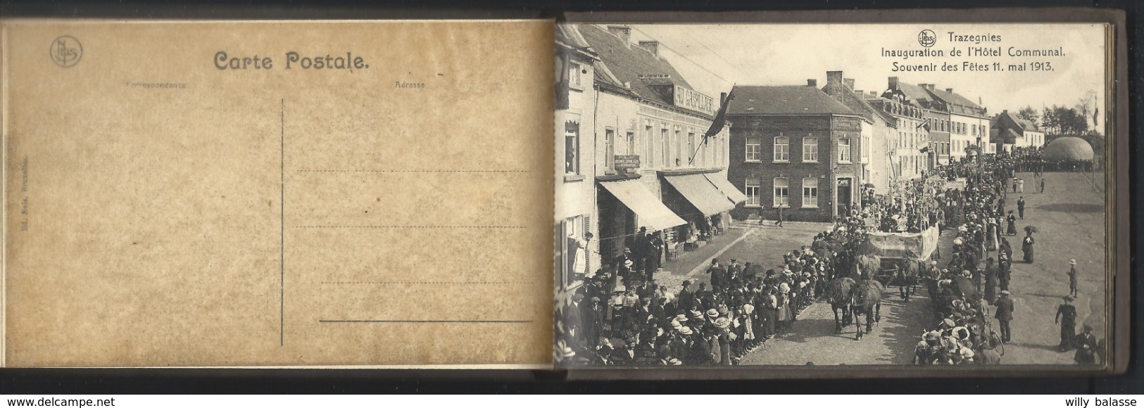 +++ Carnet De 14 CPA - TRAZEGNIES - Inauguration De L'Hôtel Communal - Souvenir Des Fêtes Mai 1913 - Nels  // - Courcelles