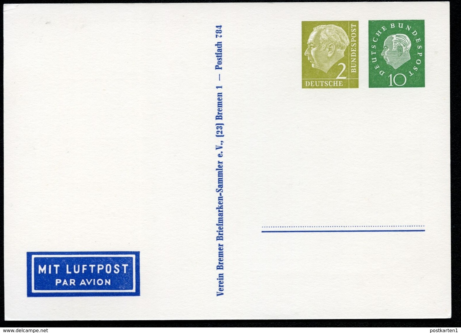 Bund PP20 B2/001 ROLAND + WAPPENSTEIN HERDENTOR BREMEN 1960  NGK 30,00 € - Cartes Postales Privées - Neuves