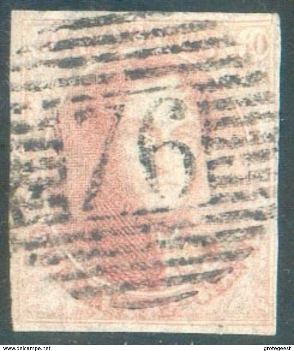 N°5 ) Médaillon 40 Centimes Carmin-rose Pâle, Bien Margé; Obl. P.76 LOUVAIN Centrale.  14807 - 1849-1850 Médaillons (3/5)