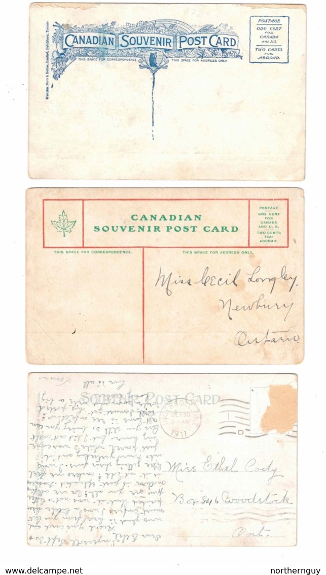 3 LONDON, Ontario, Canada,  Alexandra Park, Normal College, Pre-1920 Postcards, Middlesex County - Londen