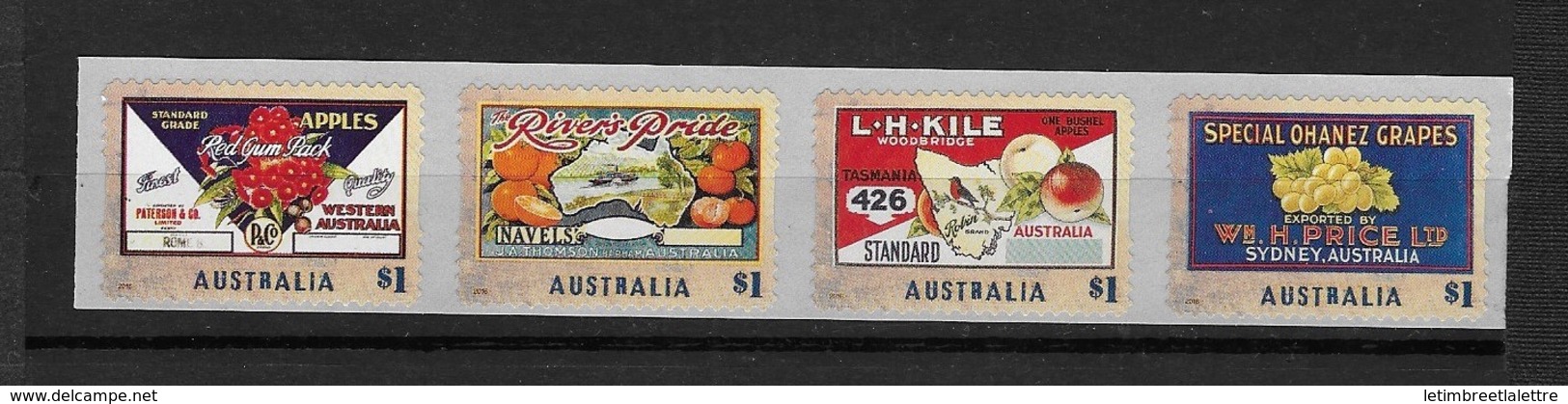 AUSTRALIE N°4332 à 4335**  Anciennes étiquettes De Fruits Auto-adhésif - Nuevos
