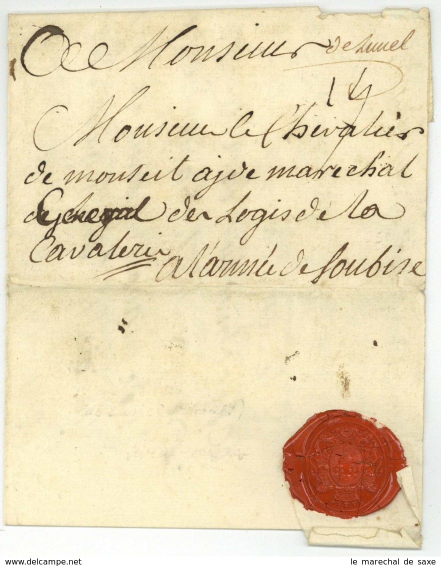 Guerre De Sept Ans 1758 Lettre Pour L'armee De SOUBISE Gallargues-le-Montueux Lunel Lutterberg Rochemore Monteil - Army Postmarks (before 1900)