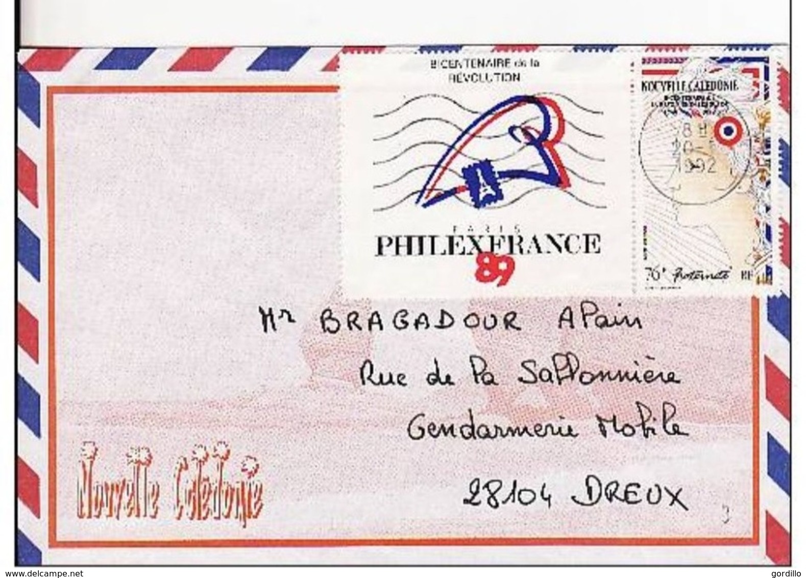 Pli Nouvelle Calédonie  1992 Philexfrance.. - Cartas & Documentos