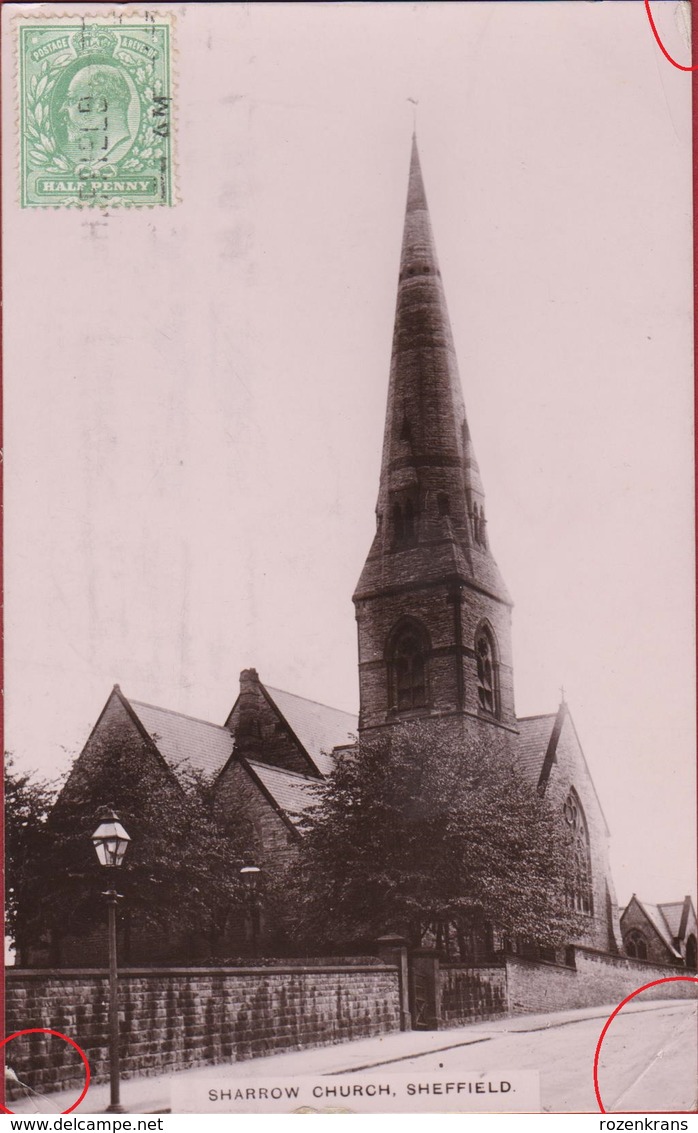 United Kingdom England Ranmoor Church Sheffield Yorkshire CPA RARE Old Postcard 1911 - Sheffield