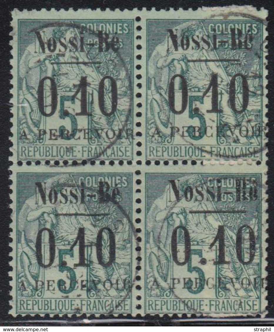 O NOSSI-BE - TIMBRES TAXE  - O - N°15 - 0,10 S. 5c Vert - Bloc De 4 - Bdf - TB - Autres & Non Classés