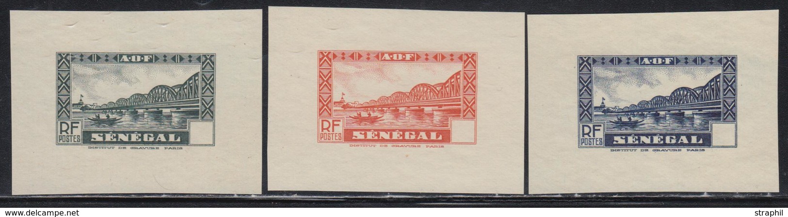 (*) SENEGAL - (*) - Lot De 3 épreuves Au Type D (pont) - 3 Couleurs Diff. - TB - Autres & Non Classés