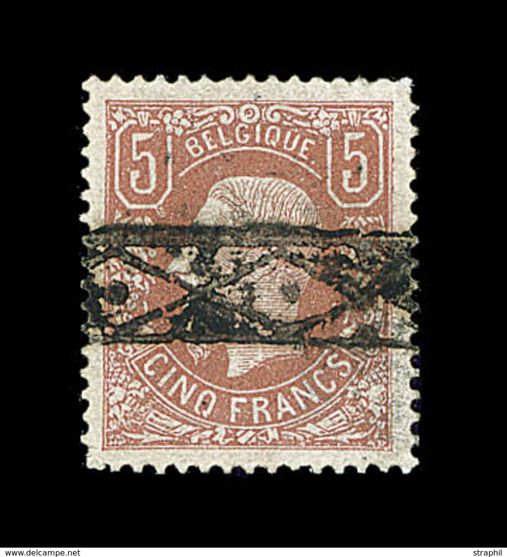 O BELGIQUE - O - N°37 - 5F Brun Clair - Obl. Roulette - B/TB - 1849 Epaulettes
