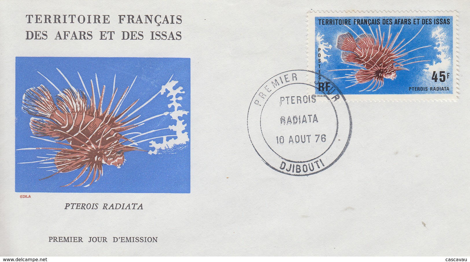 Enveloppe  FDC  1er  Jour  TERRITOIRE  FRANCAIS   Des   AFARS  Et  ISSAS   Poisson   1976 - Autres & Non Classés