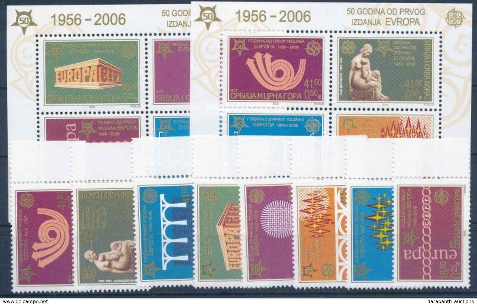 ** 2005 50 éves Az Europa CEPT ívszéli Sor Mi 3257-3264 + Blokk 59-60 - Sonstige & Ohne Zuordnung