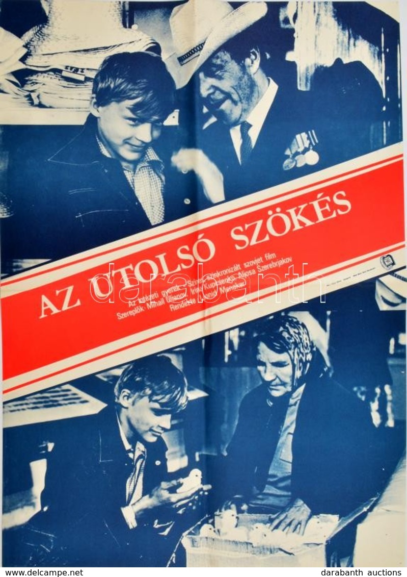 1985 Az Utolsó Szökés Szovjet Film Plakátja, Hajtott, 56×39 Cm - Sonstige & Ohne Zuordnung