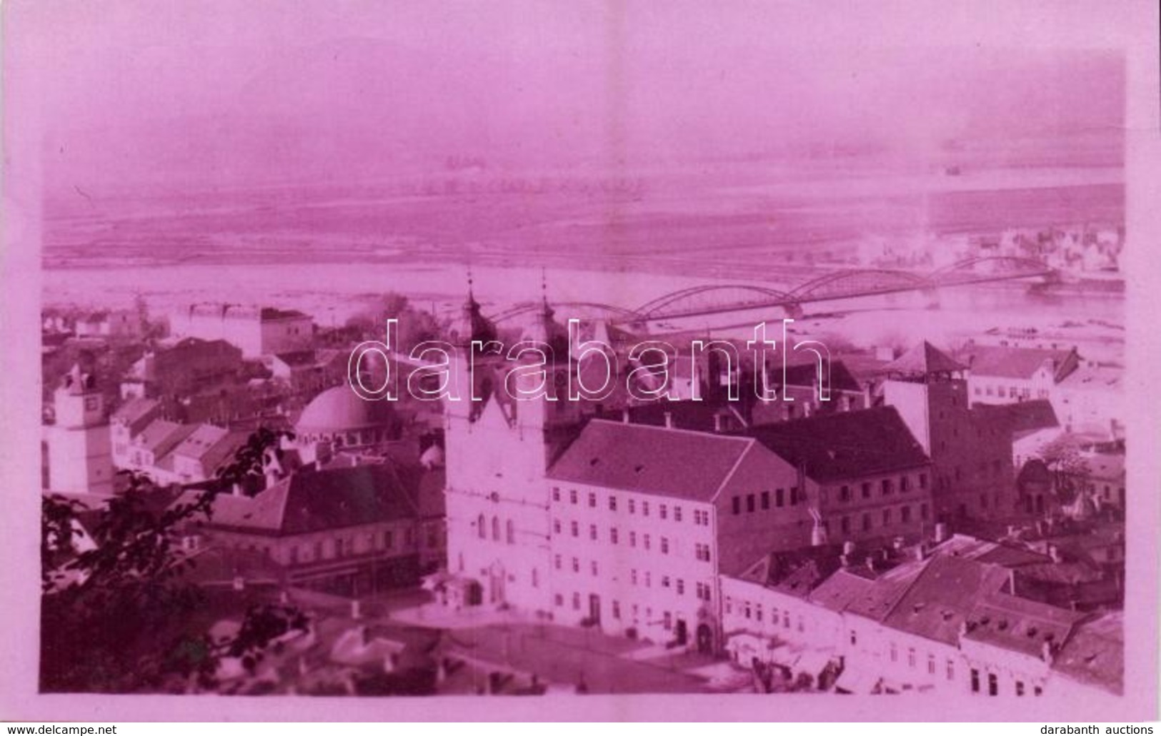* T2 1939 Trencsén, Trencín; Látkép, Híd, Templom, Zsinagóga / General View With Bridge, Church And Synagogue - Sonstige & Ohne Zuordnung
